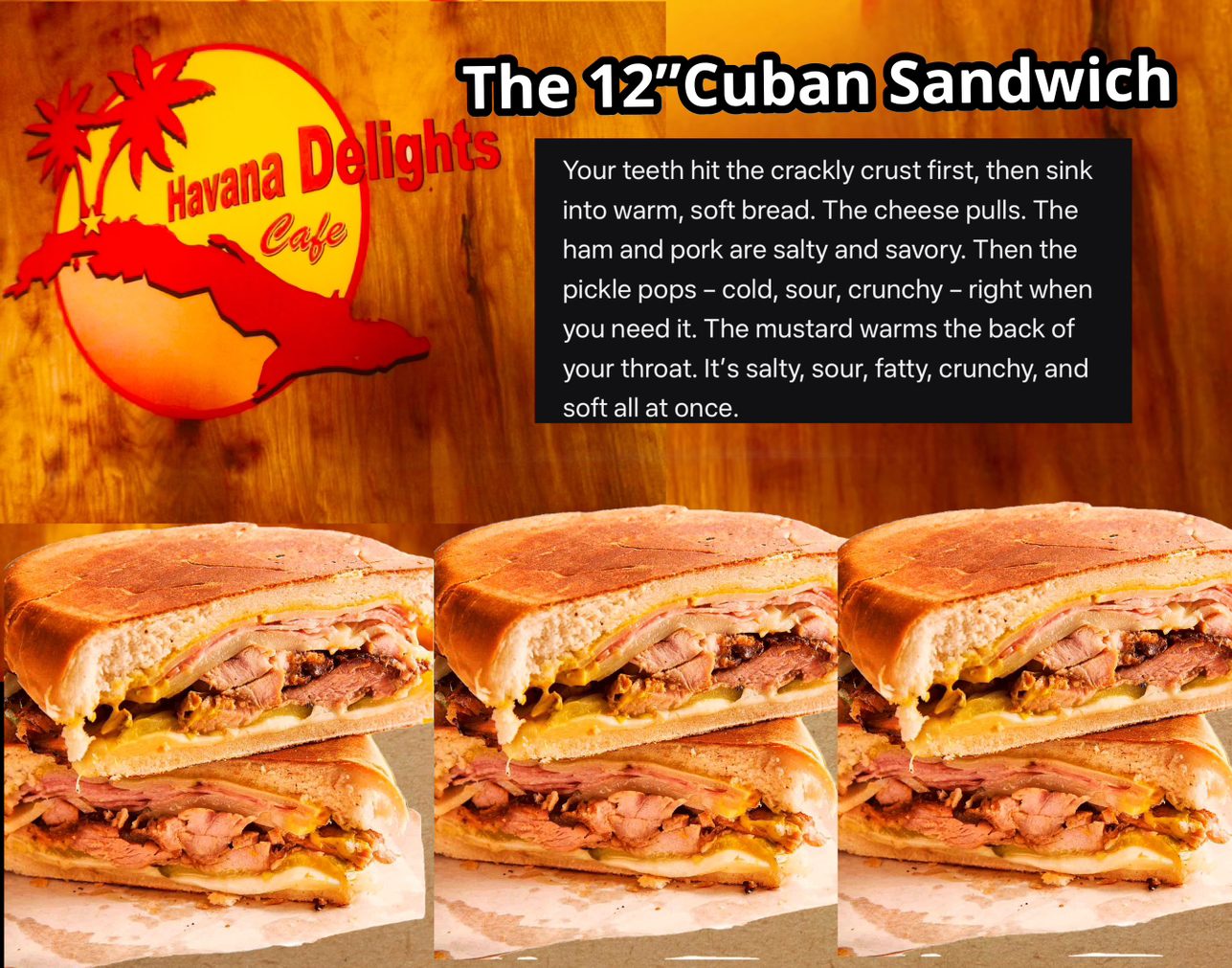 12" Cuban Sandwich.